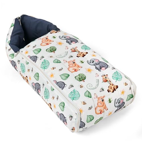 TinyPlay Baby Sleeping Bag for New Born | 3 in 1 Portable Baby Bed & Carry Nest | Soft Cotton Sleeping Bag for Baby | Lightweight & Travel Friendly | 0-6 Months | Forest Friends - Image 1