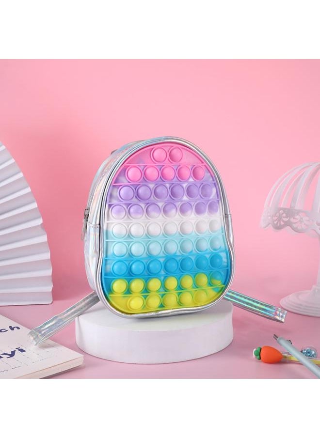 Children's Colorful Silicone Backpack Creative Decompression Educational Toys Schoolbag Pinch Le Anti-rodent Pioneer Student Backpack 
