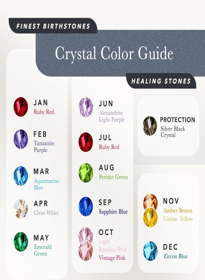 Leafael Wishstone Crystal Stud Earrings, Birthstone Earrings with Healing Crystals, Silver-tone or Rose Gold Earrings for Women, Allergy-Free Jewelry Gift for Women with Gift Box - Image 5