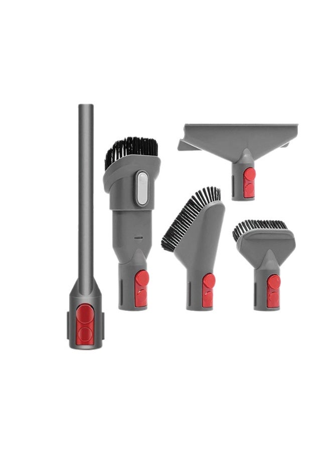 عام **طقم 5 قطع ملحقات مكنسة متوافق مع Dyson V7 V8 V10 - رأس فرشاة لجميع الأسطح وطقم أدوات الفتحات، ملحق بديل للتنظيف العميق** - Image 1