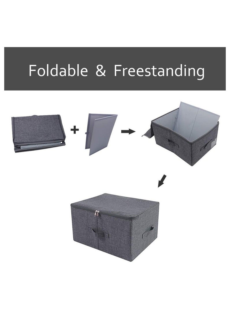 DUNISO 2 Pieces foldable covered storage boxes, lockers with handles, wardrobe storage containers, fabric storage baskets, wardrobe organizing boxes, wardrobes, shelves, office storage boxes - Image 5