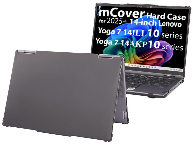 mCover case ONLY Compatible for 2025~2026 14-inch Lenovo Yoga 7 2-in-1 14ILL10 | 14AKP10 Series Windows Notebook Computers (NOT Fitting Any Other Models) (Black) - Image 1