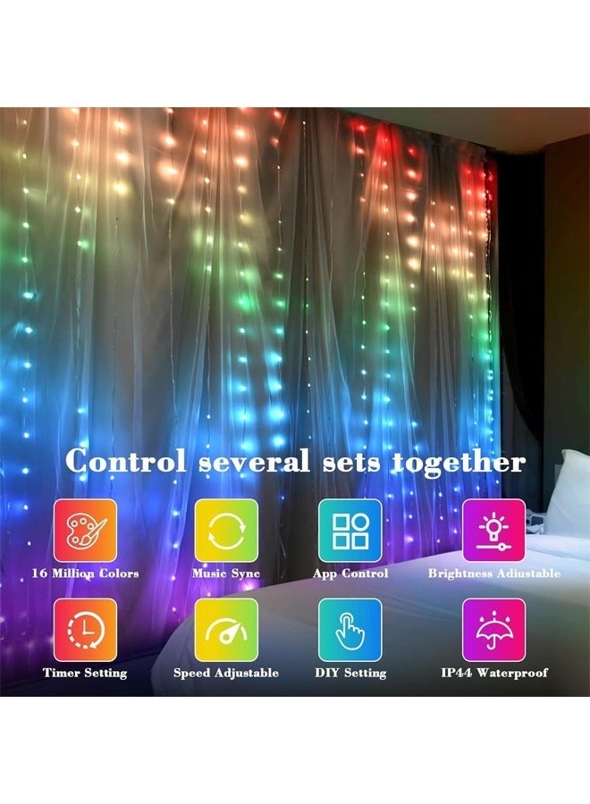 كيكي سلسلة إضاءة LED حديثة بألوان سحرية RGB للتحكم بالبلوتوث 3X3 متر - Image 3