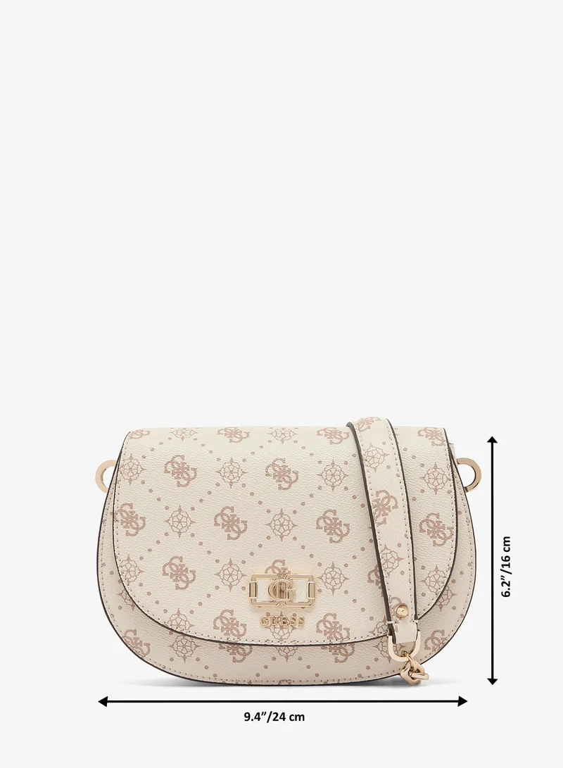 Guess  Emelie Logo Flap Over Shoulder Bag for Women | Best Price UAE