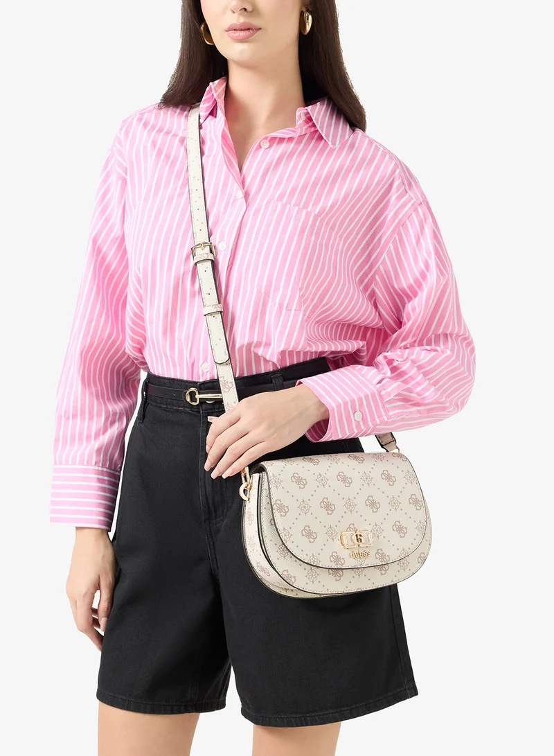Guess  Emelie Logo Flap Over Shoulder Bag for Women | Best Price UAE