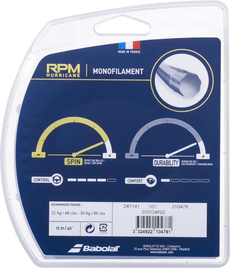 Babolat RPM Hurricane Tennis String Set - White, 1.30 mm Gauge - Image 2