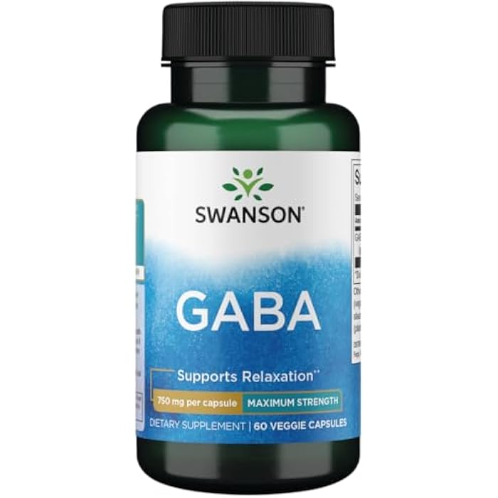 Swanson Amino Acid Maximum Strength GABA 750 Milligrams 60 Veg Capsules - Image 1