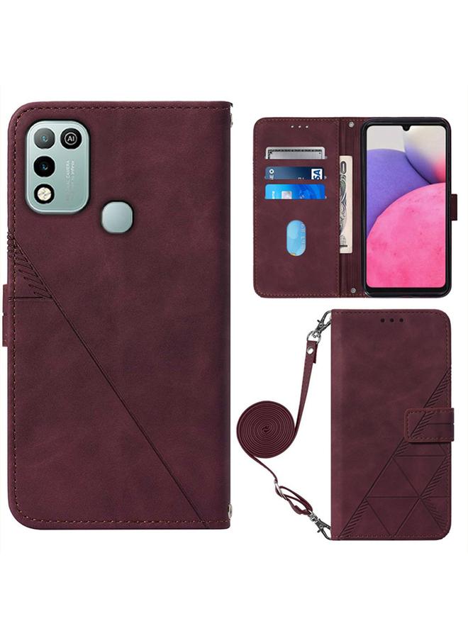 اس-توب جراب هاتف Infinix Hot 11 Play Crossbody من الجلد المنقوش ثلاثي الأبعاد - Image 1