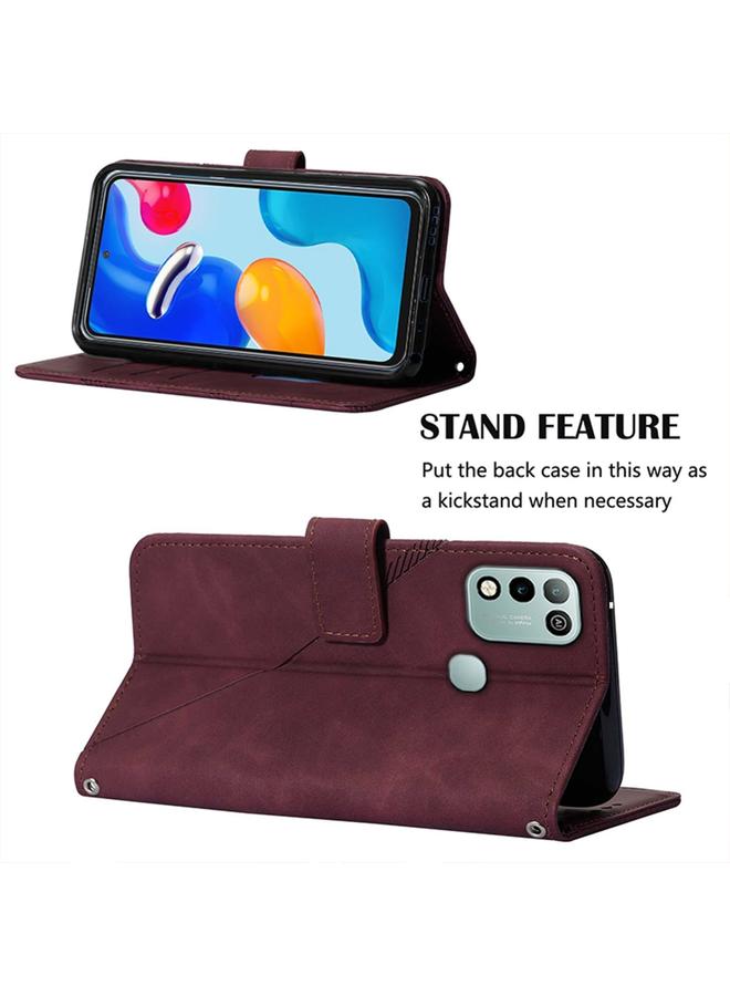 اس-توب جراب هاتف Infinix Hot 11 Play Crossbody من الجلد المنقوش ثلاثي الأبعاد - Image 4