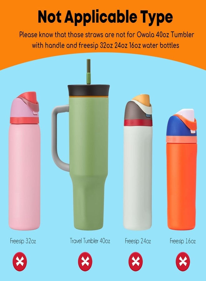الينك مجموعة من 6 شفاطات من الفولاذ المقاوم للصدأ من ALINK لزجاجة المياه المعزولة Owala FreeSip سعة 40 أونصة، شفاطات معدنية بديلة قابلة لإعادة الاستخدام، متوافقة فقط مع غطاء كوب Owala FreeSip سعة 40 أونصة، بالإضافة إلى فرشاة تنظيف الشفاطات، آمنة للغسل في غسالة الأطباق. - Image 4