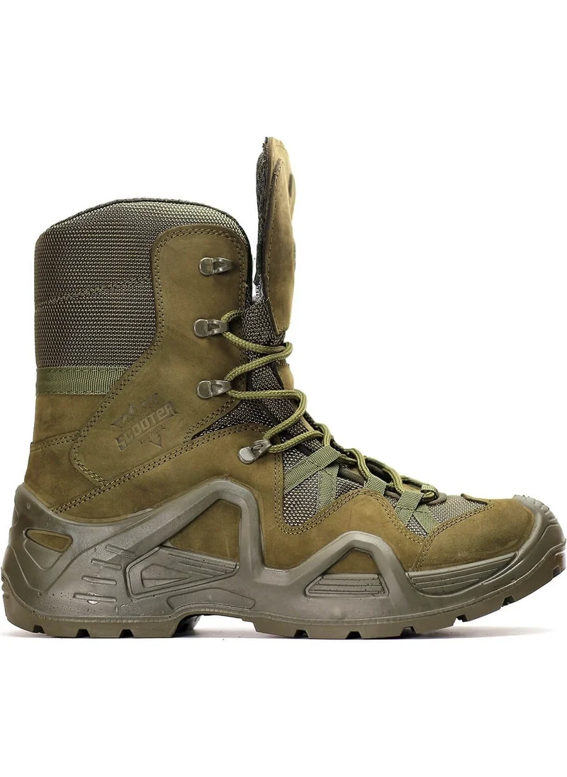 سكوتر Men's Waterproof Nubuck Leather Military Tactical Boots Khaki 1490