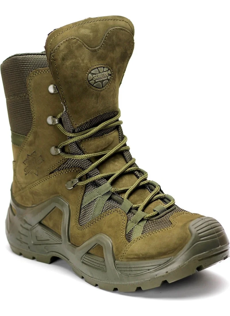 سكوتر Men's Waterproof Nubuck Leather Military Tactical Boots Khaki 1490