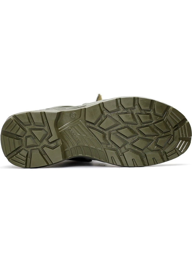 Scooter  Men's Waterproof Nubuck Leather Military Tactical Boots Khaki 1490  - Image 4
