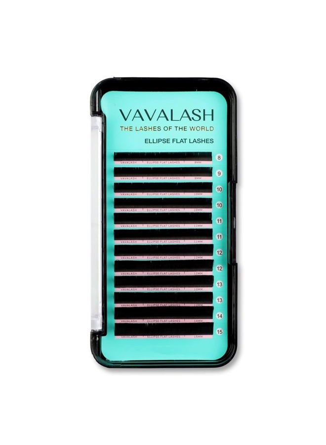 VAVALASH (C - 0.20mm, Length 12mm) - Ellipse Eyelash Extensions 0.20mm C Curl 12mm Flat Eyelash Extension supplies Light Lashes Matte Individual Eyelashes Salon Use Black Mink False Lashes Mink Lashes Exten... - Image 1