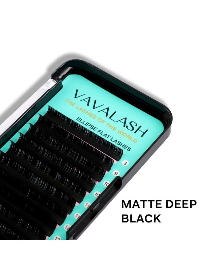 VAVALASH (C - 0.20mm, Length 12mm) - Ellipse Eyelash Extensions 0.20mm C Curl 12mm Flat Eyelash Extension supplies Light Lashes Matte Individual Eyelashes Salon Use Black Mink False Lashes Mink Lashes Exten... - Image 4