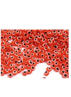 Excefore Evil Eye Beads 200pcs Red Round Evil Eye Handmade Resin Beads Charms Round Evil Eye Spacer Beads Handmade Beads for DIY Jewelry Bracelet Earring Necklace Craft Making  - Image 3