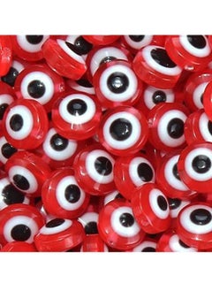 Excefore Evil Eye Beads 200pcs Red Round Evil Eye Handmade Resin Beads Charms Round Evil Eye Spacer Beads Handmade Beads for DIY Jewelry Bracelet Earring Necklace Craft Making  - Image 5