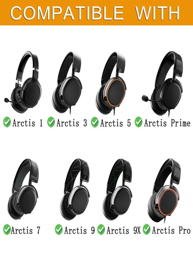 defean وسادات أذن جلديّة قابلة للتبديل من ديفيان متوافقة مع SteelSeries Arctis 1/3/5/Arctis 7/7+/7P/7P+/7X/7X+/9/9X/Pro/Prime، وسادات أذن مع رغوة عازلة للضوضاء مريحة - Image 2