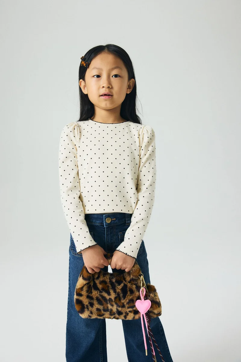 H&M Picot-trimmed jersey top