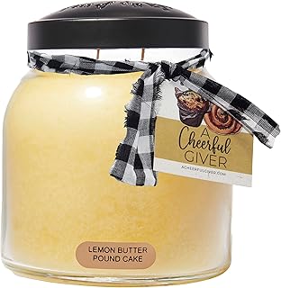 A Cheerful Giver A Cheerful Giver Ã¢â‚¬â€ Lemon Butter Pound Cake - 34oz Papa Scented Candle Jar with Lid - Keepers of the Light - 155  - Image 1