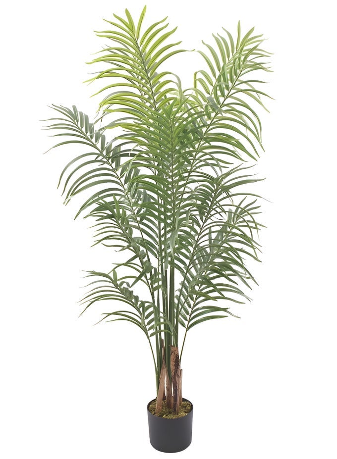 Artificial Plant Areca Palm Tree 150cm High, Artificial Plants Fake Plant with Pot, Outdoor & Indoor Artificial Tree for Home Decor, Lifelike Texture Faux trees, Decorative Faux Plants