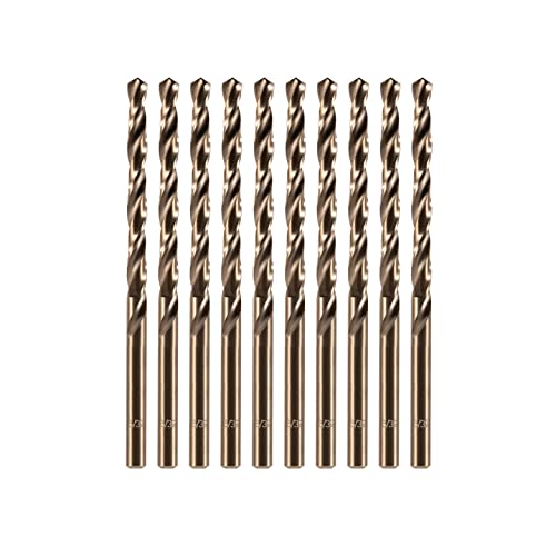 amoolo 5/32" inch Cobalt Drill Bits(10Pcs), M35 HSS Metal Jobber Length Twist Drill Bit Set for Hard Metal, Stainless Steel - Image 1