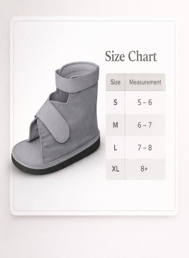 Dr Helix Cast Shoe for Injury Support | Medical Recovery Footwear Designed for Stability, Pain Reduction and Comfortable Walking During Rehabilitation Phase (Size - XL, Grey) - Image 3