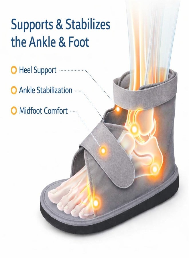 Dr Helix Cast Shoe for Injury Support | Medical Recovery Footwear Designed for Stability, Pain Reduction and Comfortable Walking During Rehabilitation Phase (Size - XL, Grey) - Image 5