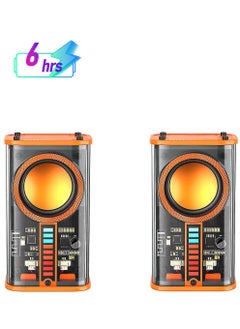 K7 K07 Transparent Mini Wireless Bluetooth Speaker Pack of 2 - 5W Portable Stereo Speakers with Deep Bass, RGB LED Lights, Bluetooth 5.0, Outdoor Rugged Design, Rechargeable Battery for Travel, Picnics & Parties  - Image 1