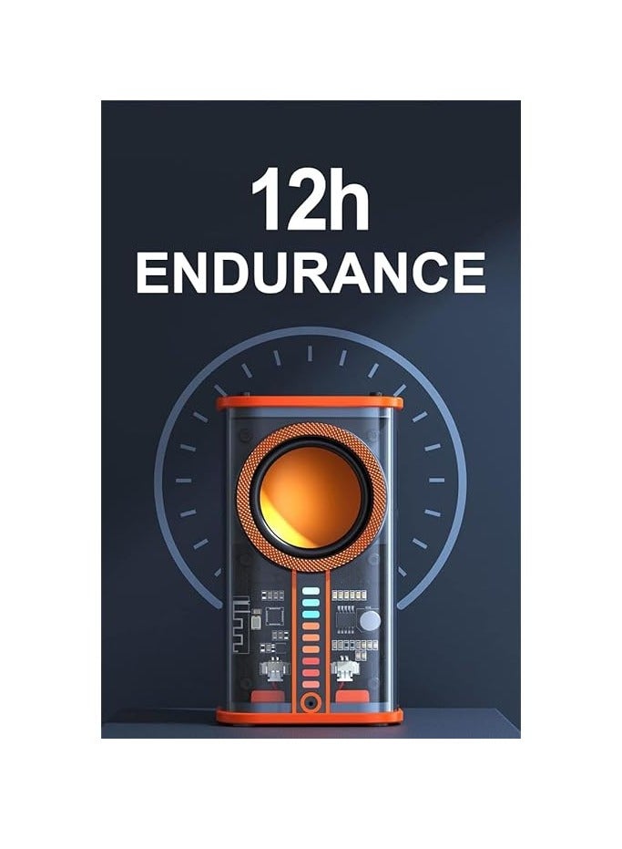 K7 K07 Transparent Mini Wireless Bluetooth Speaker Pack of 2 - 5W Portable Stereo Speakers with Deep Bass, RGB LED Lights, Bluetooth 5.0, Outdoor Rugged Design, Rechargeable Battery for Travel, Picnics & Parties - Image 5