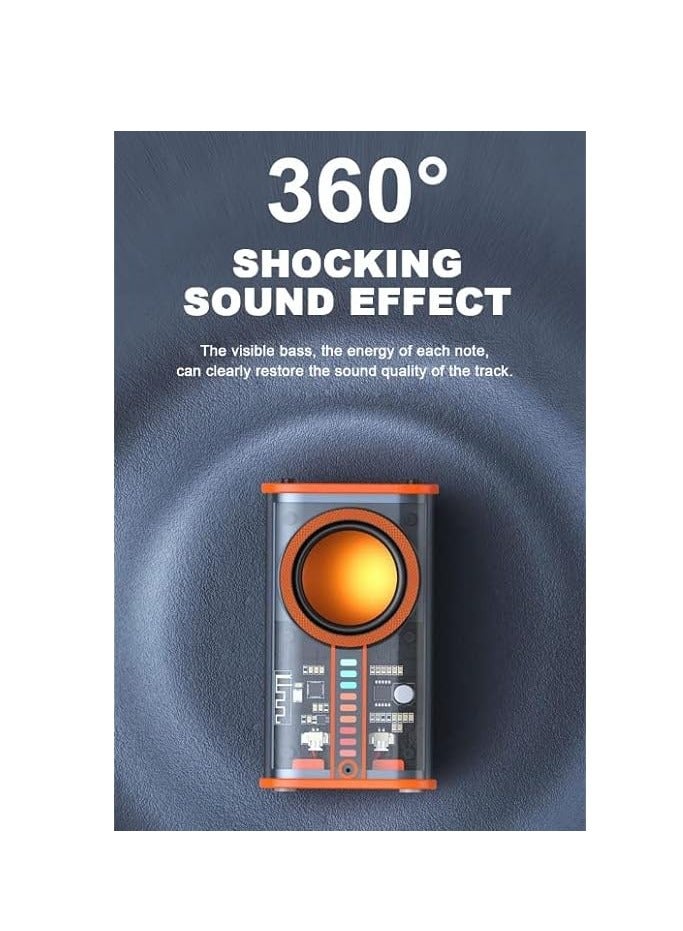 K7 K07 Transparent Mini Wireless Bluetooth Speaker Pack of 2 - 5W Portable Stereo Speakers with Deep Bass, RGB LED Lights, Bluetooth 5.0, Outdoor Rugged Design, Rechargeable Battery for Travel, Picnics & Parties - Image 2