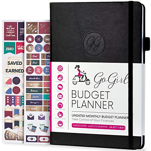 GoGirl Budget Planner – Monthly Financial Planner Organizer Budget Book. Expense Tracker Notebook Journal to Control Money, A5 (Black) - Image 1
