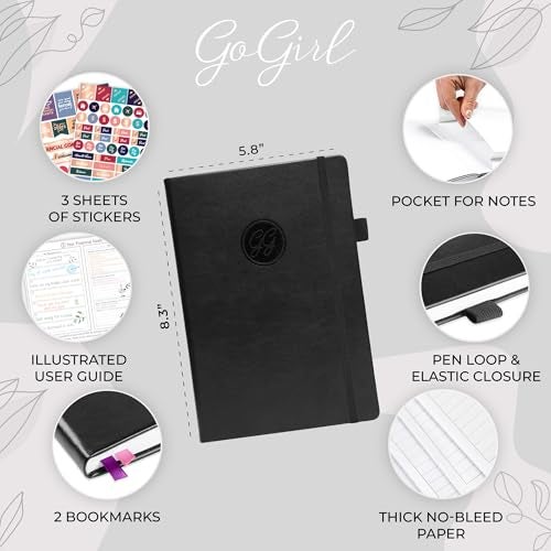 GoGirl Budget Planner – Monthly Financial Planner Organizer Budget Book. Expense Tracker Notebook Journal to Control Money, A5 (Black) - Image 2