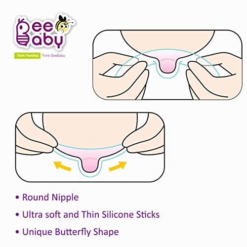 BeeBaby Feels Natural Silicone Nipple Shield for Breastfeeding, Nipple Size 16mm, Pack of 2 with Storage Case, BPA Free, Nursing Shield for Newborn Babies, Latch Support & Sore Nipple Protection - Image 4