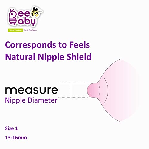 BeeBaby Feels Natural Silicone Nipple Shield for Breastfeeding, Nipple Size 16mm, Pack of 2 with Storage Case, BPA Free, Nursing Shield for Newborn Babies, Latch Support & Sore Nipple Protection - Image 3