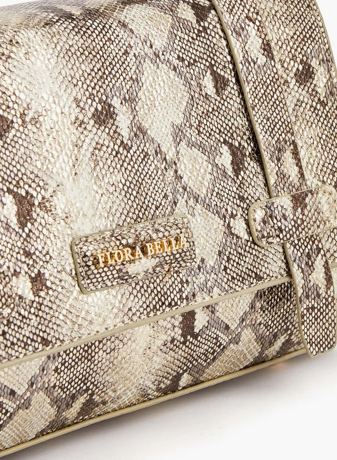 Flora Bella By Shoexpress Animal Print Crossbody Bag with Detachable Strap