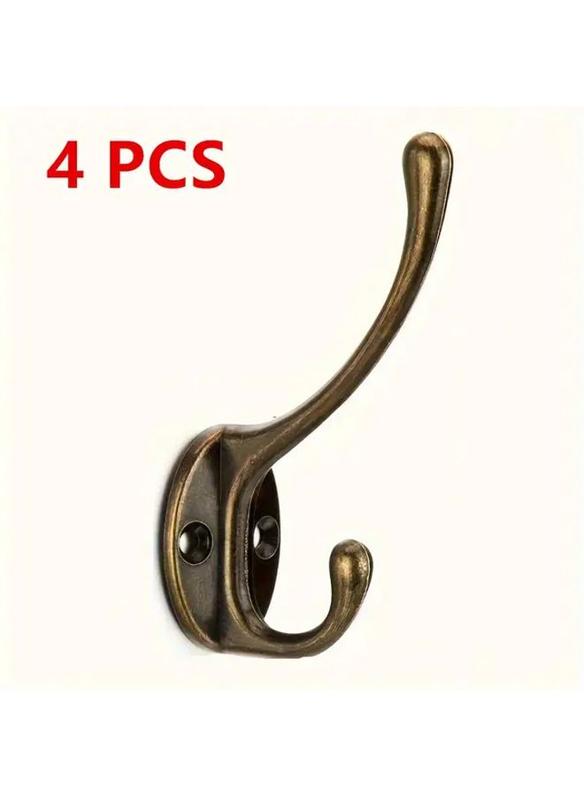 4Pcs Black Solid Zinc Alloy Wall Hooks For Jackets Bags Towels Keys Hats - Image 4