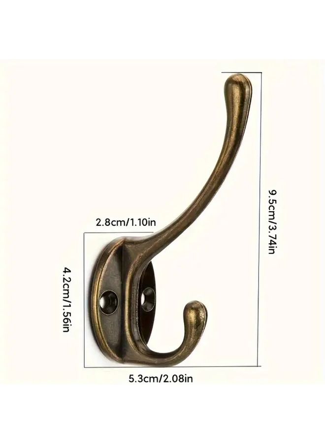 4Pcs Black Solid Zinc Alloy Wall Hooks For Jackets Bags Towels Keys Hats - Image 3