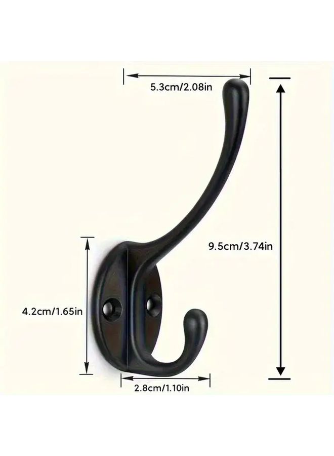4Pcs Black Solid Zinc Alloy Wall Hooks For Jackets Bags Towels Keys Hats - Image 5