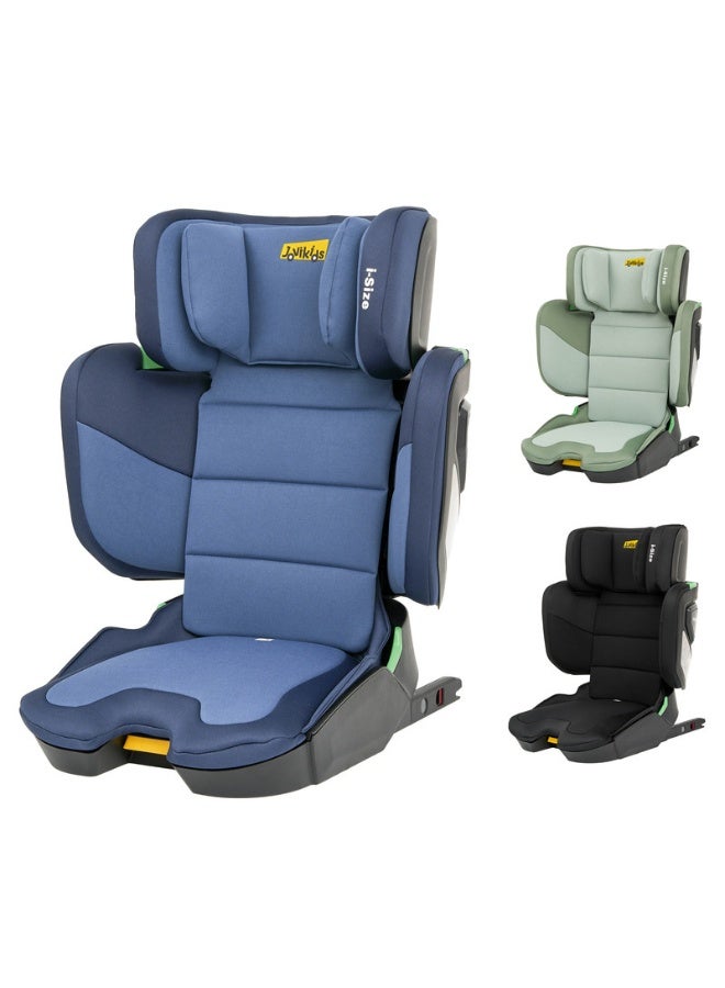 Jovikids Rober I-Size Booster Seat 100–150 Cm (3–12 Years) Isofixandfoldable Adjustable Heightandwidth Ece R129/E4 Certified Cabin Size Portable And Travel-Friendly Removable And Washable Cover Blue - Image 1