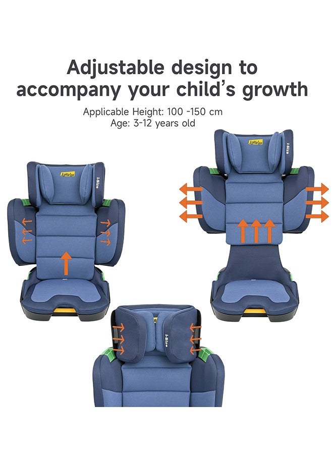 Jovikids - Cabin Size Portable Rober i-Size Booster Seat With ISOFIX, 100 - 150 CM (Approx. 3 To 12 Years), Adjustbale Height And Width, ECE R129, Blue - Image 1