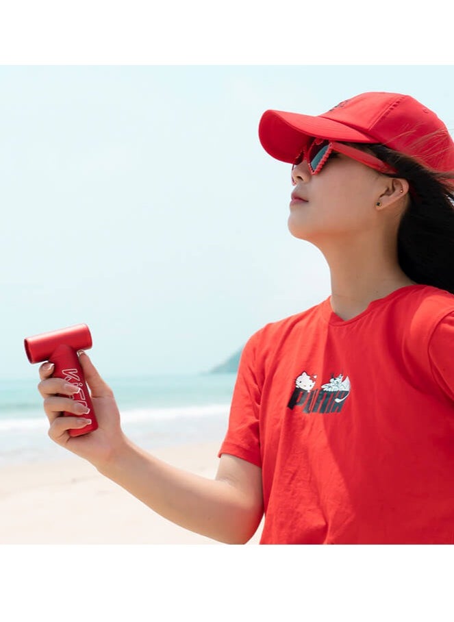 KiCA Portable Fan / Lightweight / Easy-to-Use / Compact Design / Versatile Applications for Cleaning Drying & Inflating / Removing Dust from Hard-to-Reach Areas - Red  - Image 4