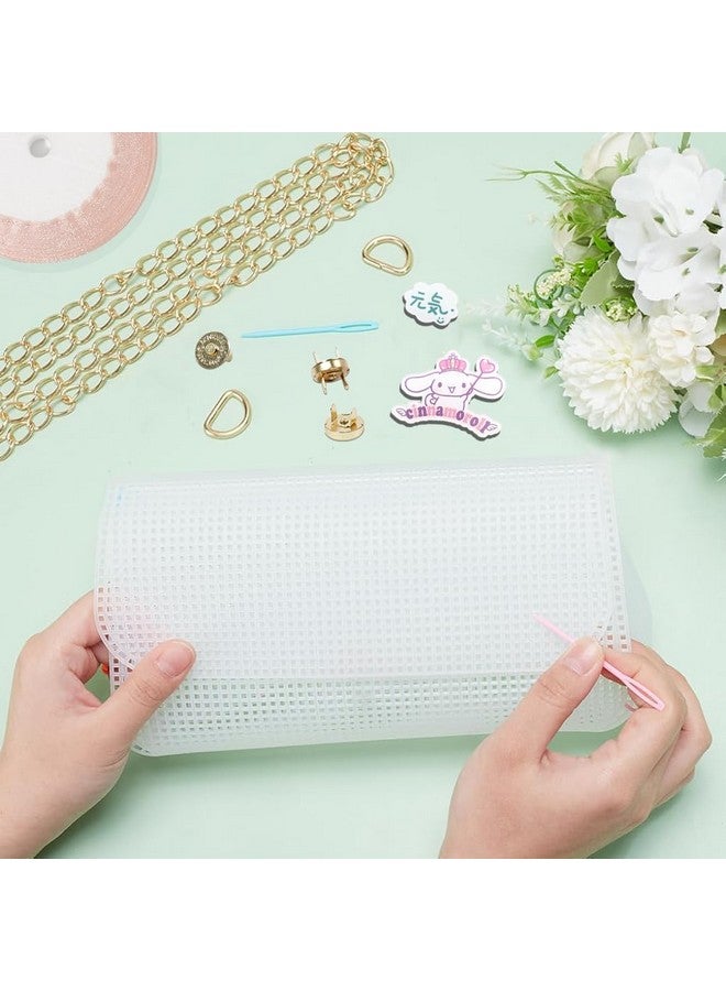 HASTHIP® Plastic Mesh Canvas Sheets, Mesh Canvas Sheets for Embroidery Making Cross Stitch Plastic Mesh Screen for DIY Crafts, Acrylic Yarn Crafting Knit DIY Handmade Bag Crochet Projects - Image 3