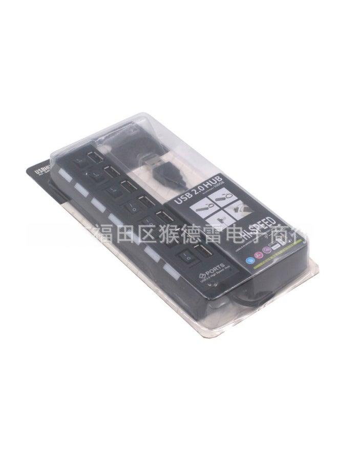 Usb Hub 7-ports Black White 2 Styles Switch Light Digital Computer Usb Hub-Number Of Interfaces:7-mouth HUB-white Pearlescent Bag  - Image 4