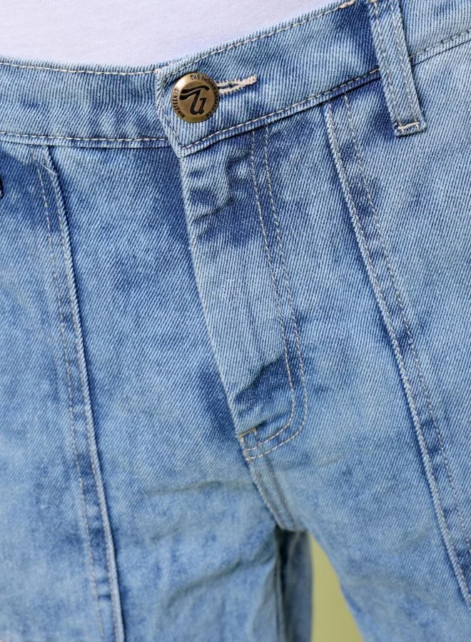 The Indian Garage Co Men Baggy Solid Mid-Rise Stretchable Jeans