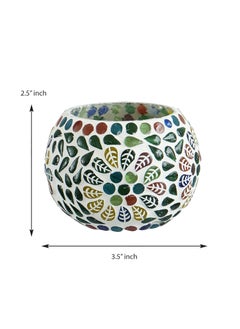 Webelkart WebelKart Latest Set of 2 Mosaic Glass TeaLight Votive Candle Holder with Tea Light Candles for Living Room Table Home Decor Indoor Outdoor -Christmas Decorations Items (Multicolor, Glass)  - Image 4