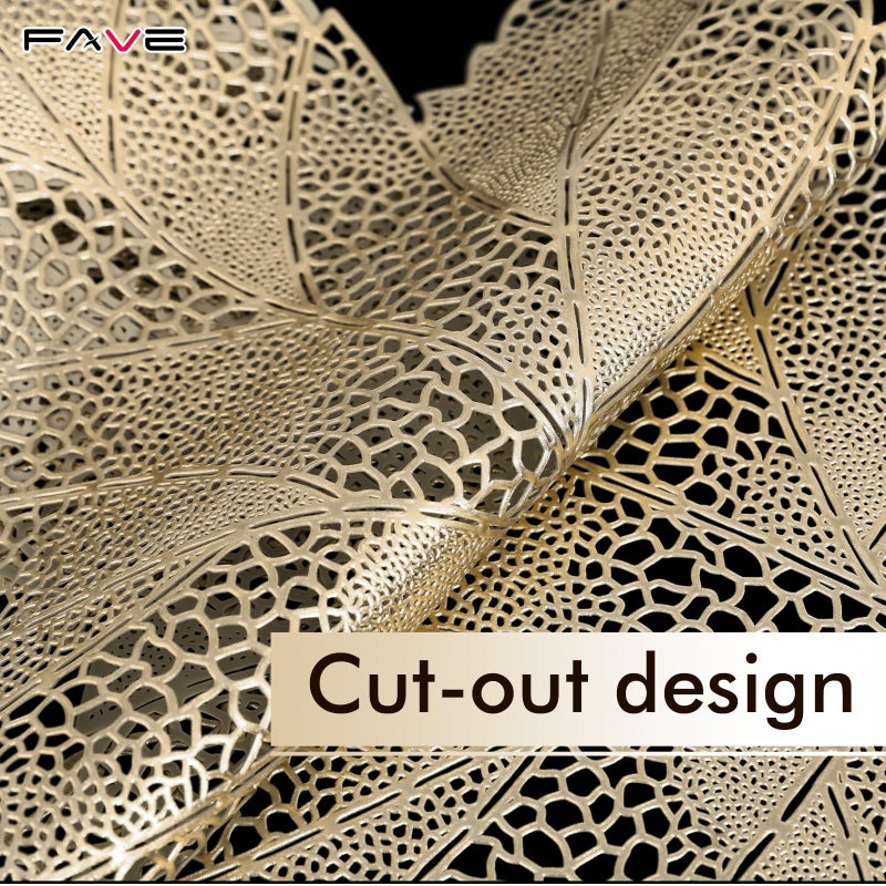 FAVE Gold Small Table Runner 36 Inch Heat Resistant Vinyl Table Cover for Dinner Party Wedding Decor(Maple Leaves) - Image 4