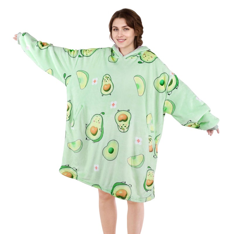 LetsFunny Blanket Hoodie Oversized Wearable Sherpa Fleece Blanket Sweatshirt Super Soft Warm Cozy with Giant Pocket for Women Men Adults Teenagers Kids  One Size Fits All - Image 2