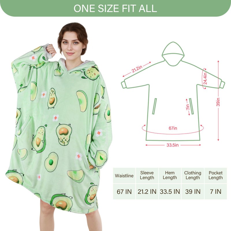 LetsFunny Blanket Hoodie Oversized Wearable Sherpa Fleece Blanket Sweatshirt Super Soft Warm Cozy with Giant Pocket for Women Men Adults Teenagers Kids  One Size Fits All - Image 3