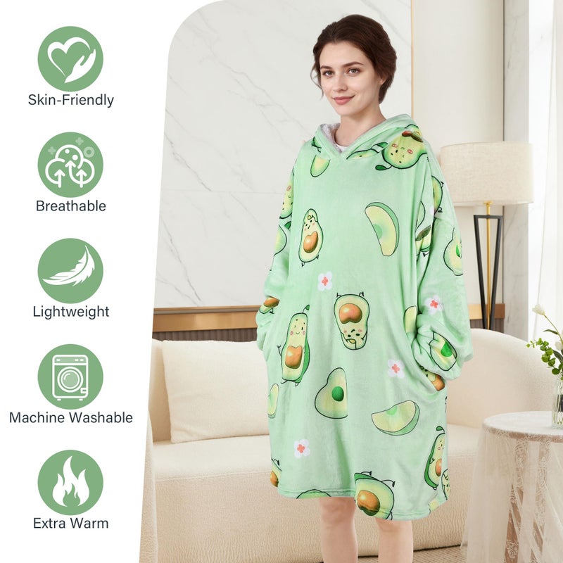 LetsFunny Blanket Hoodie Oversized Wearable Sherpa Fleece Blanket Sweatshirt Super Soft Warm Cozy with Giant Pocket for Women Men Adults Teenagers Kids  One Size Fits All - Image 5